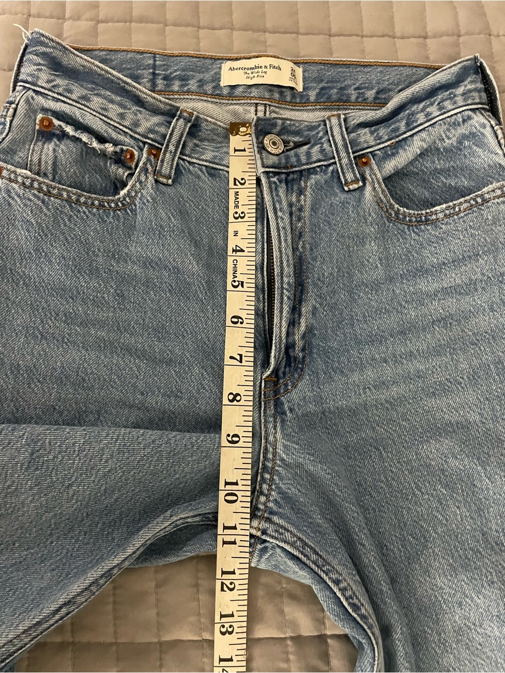Abercrombie Fitch Jeans The Wide Leg High Rise Denim Jeans SZ 24 - Picture 16 of 16